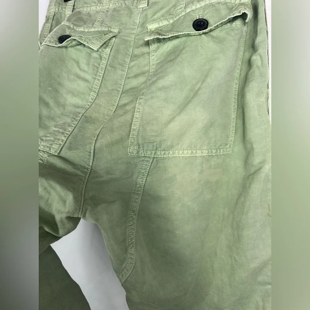 Zara cargo linen blend turn up hem trousers size M